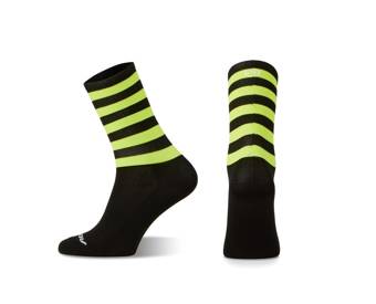 WYPRZEDAŻ Skarpetki kolarskie Accent Stripe Long, czarno-żółte fluo XL (45-46)