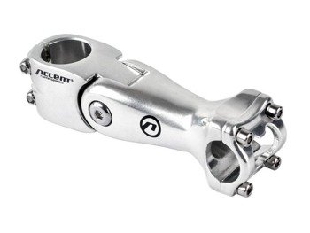 Wspornik kierownicy regulowany AS-541 1-1/8" 108mm, -5°/+55°, srebrny polerowany