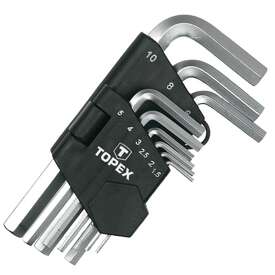 Zestaw - klucze Topex sześciokątne "imbusowe"  1,5-10 mm, 9 szt.