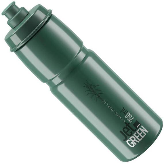 Bidon Elite JET Green, ciemnozielony, białe logo, 750 ml