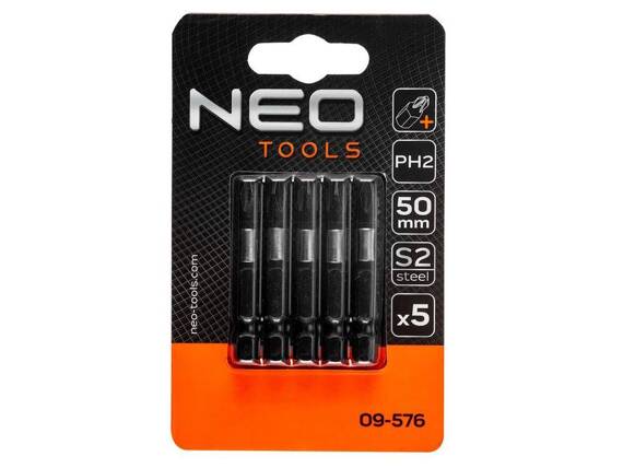 Bity udarowe Neo Tools S2, 50 mm, PH2 - 5 szt.
