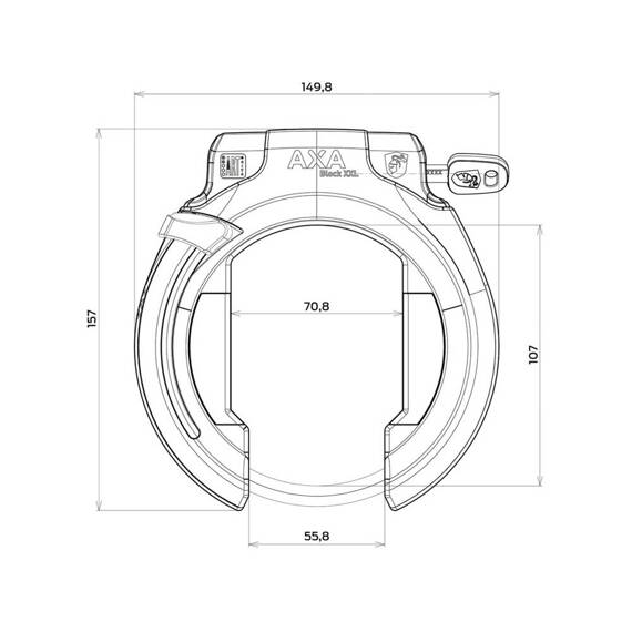 Blokada koła tylnego Axa Block XXL, czarna, 2 klucze 