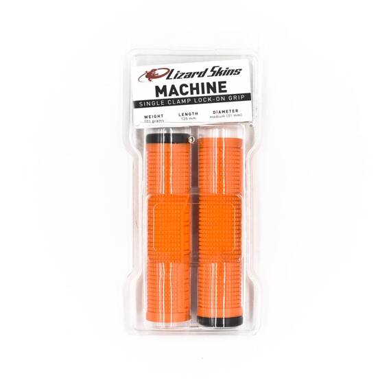 Chwyty Lizard Skins Machine Lock-On, przykręcane, pomarańczowe