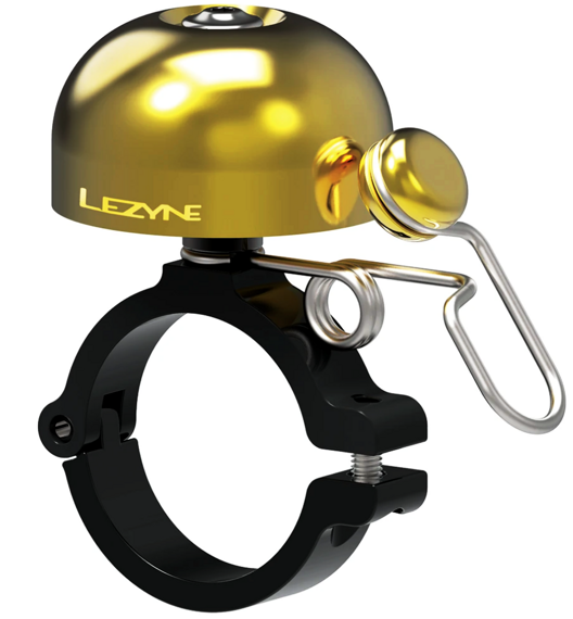 Dzwonek Lezyne Classic Brass Bell Medium, złoty, czarna obejma