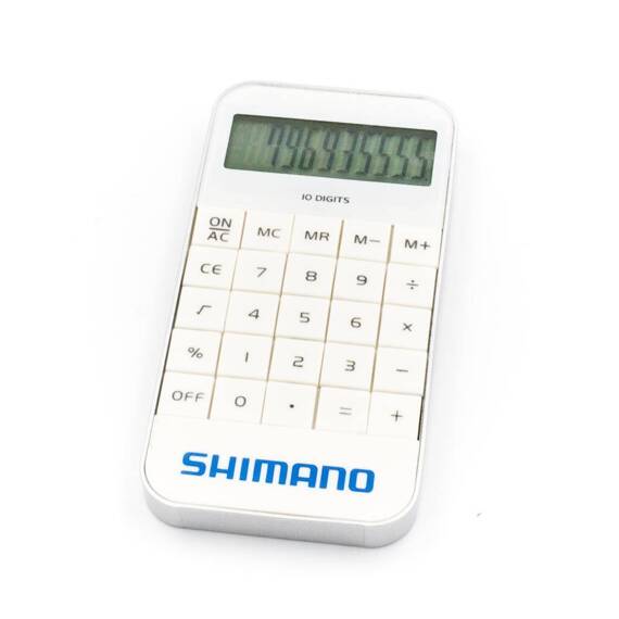 Kalkulator z logo Shimano 12 cm x 6 cm