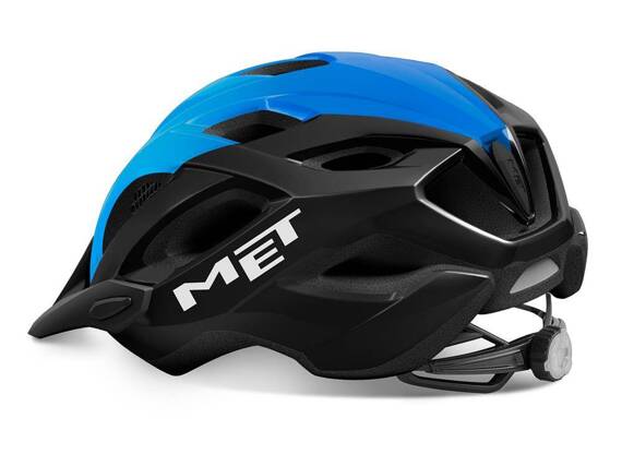 Kask rowerowy marki MET Crossover niebiesko - czarny XL (60-64 cm)