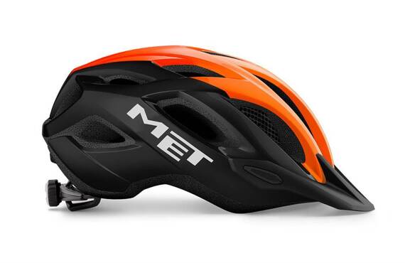 Kask rowerowy marki MET Crossover pomarańczowo-czarny M (52-59 cm)