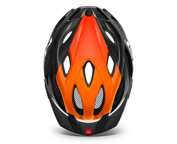 Kask rowerowy marki MET Crossover pomarańczowo-czarny M (52-59 cm)