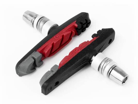 Klocki hamulcowe Accent V-Brake 3-Function grafitowo-czerwono-czarne