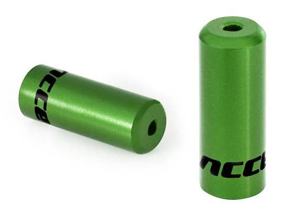 Końcówki pancerza Accent aluminiowe 4mm, przerzutkowe, 100szt. zielone