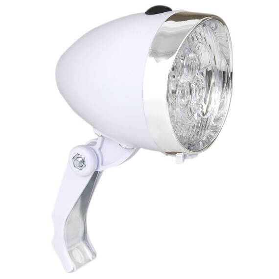 Lampka przednia JY592, Retro, 3 diody LED, bateryjna, biała
