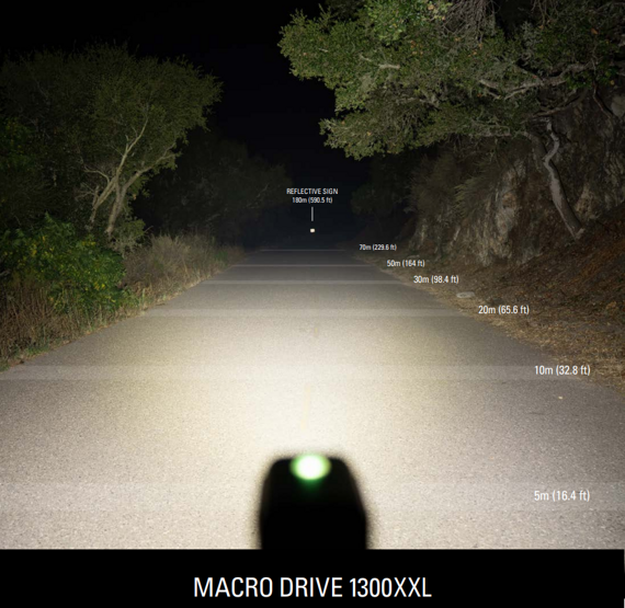 Lampka przednia Lezyne Macro Drive 1300XXL, 1300 lumenów, USB, czarna