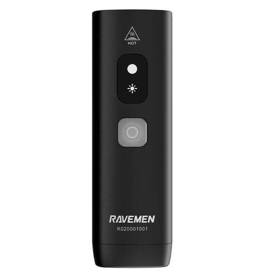 Lampka przednia Ravemen K1000 AI, czarna, 1000 lumenów, USB-C