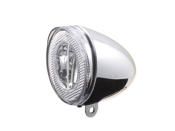 Lampka przednia Spanninga Swingo, srebrna, LED, Retro, dynamo