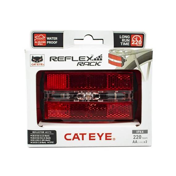 Lampka tylna Cateye Reflex Rack TL-LD580G-R, bateryjna, na bagażnik