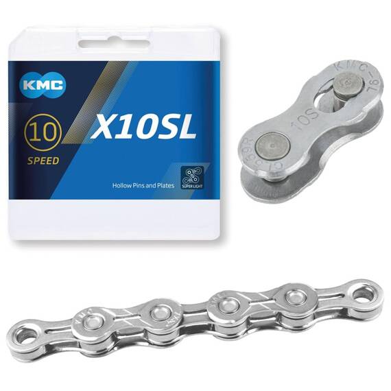 Łańcuch KMC X10SL 10-rzędowy, 114 ogniw, Box