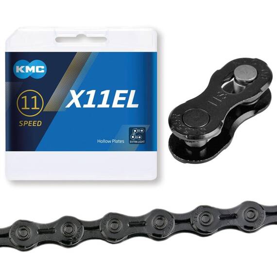 Łańcuch KMX X11EL 118 ogniw, 5,65 mm, 11-rzędowy, czarny, Box