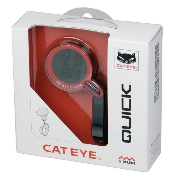 Licznik rowerowy Cateye Quick CC-RS100W czarno-czerwony