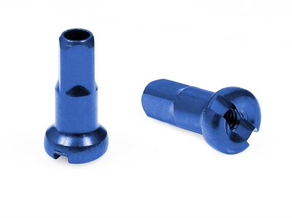 Nypel aluminiowy CN Spoke, AN12, 12 mm, niebieski