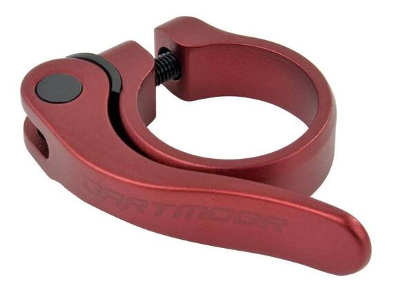 Obejma podsiodłowa Loop QR śred. 34,9mm, z zaciskiem, czerwona anodowana