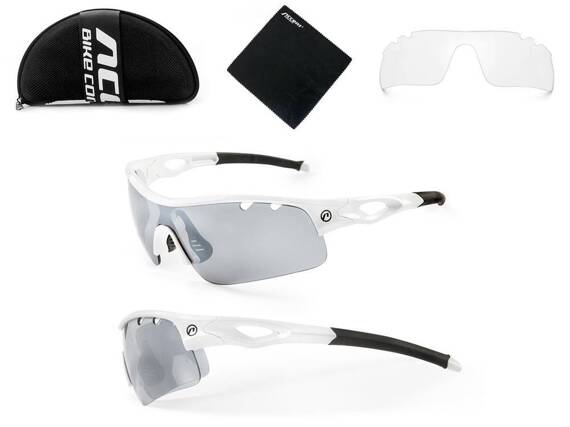 Okulary Accent Storm biało-czarne 2 pary soczewek