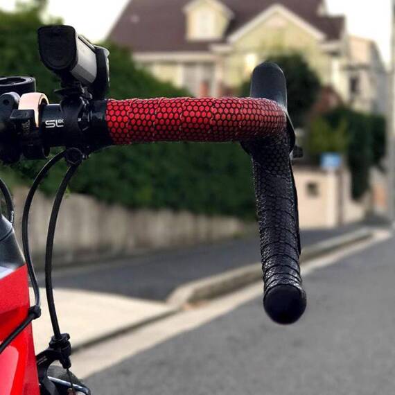 Owijka na kierownicę Bike Ribbon Grade Plus, czerwono-czarna