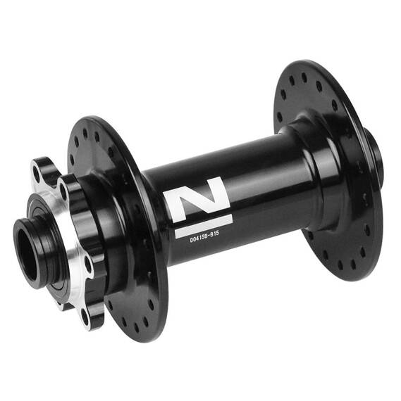 Piasta przednia Nowatec NT-D041SB, 110x15 mm, sztywna oś, boost, 6 śrub, 32H, czarna