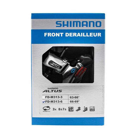 Przerzutka przednia Shimano Altus FD-M313-6, Down Swing, 3x8, 3x7