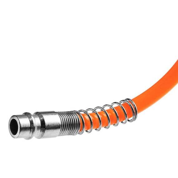 Przewód ciśnieniowy PE spiralny Neo Tools do sprężarki, 8 bar, 10 m, szybkozłączki
