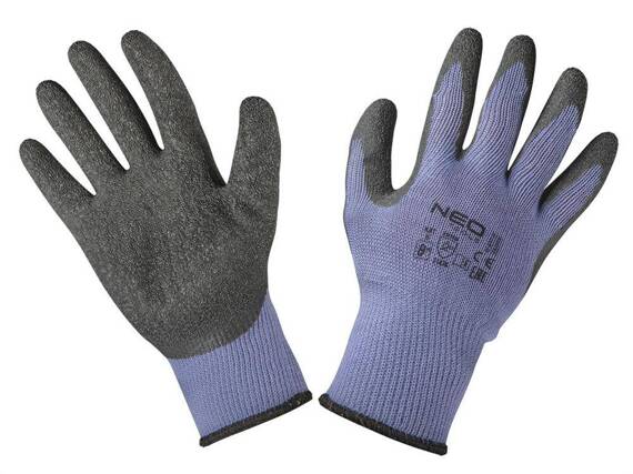 Rękawice robocze Neo Tools, bawełna z poliestrem pokryta lateksem, rozmiar 8"