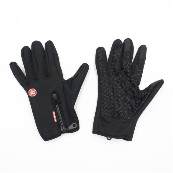 Rękawiczki B-FOREST, softshell, obsługa ekranów, antypoślizgowe, czarne, XL