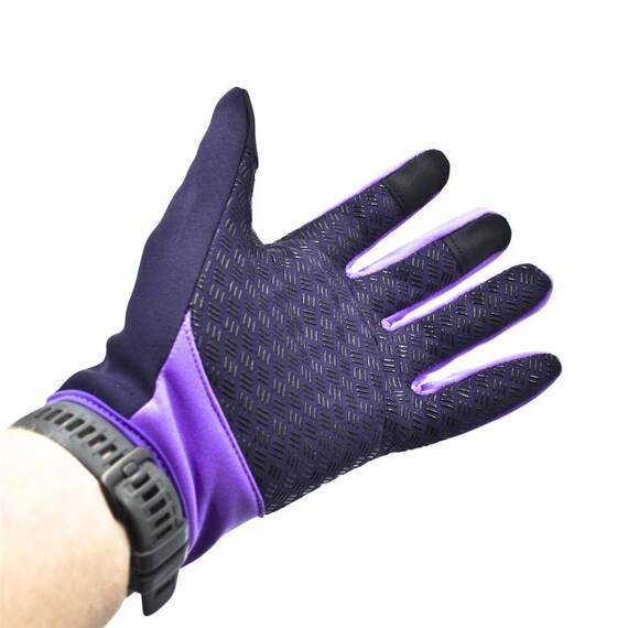 Rękawiczki B-FOREST, softshell, obsługa ekranów, antypoślizgowe, fioletowe XL
