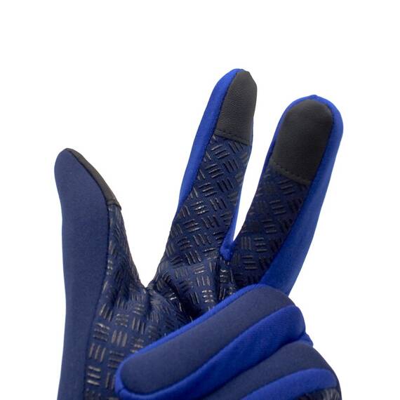Rękawiczki B-FOREST, softshell, obsługa ekranów, antypoślizgowe, niebieskie, M