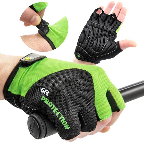 Rękawiczki Rider, czarno - zielone  L