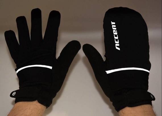 Rękawiczki ocieplane Accent Thermal Plus z pokrowcem na palce, czarne XL