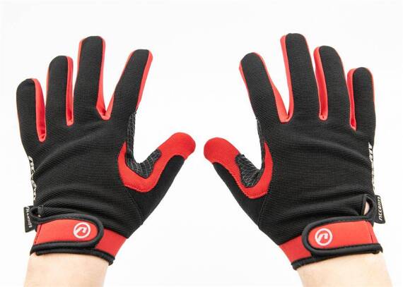 Rękawiczki z długimi palcami Accent Bora czarno - czerwone L

