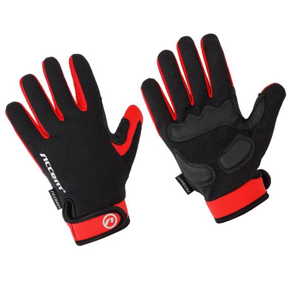 Rękawiczki z długimi palcami Accent Bora czarno - czerwone XL

