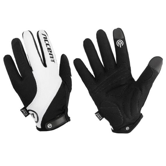 Rękawiczki z długimi palcami Accent Marathon, czarno-białe, M
