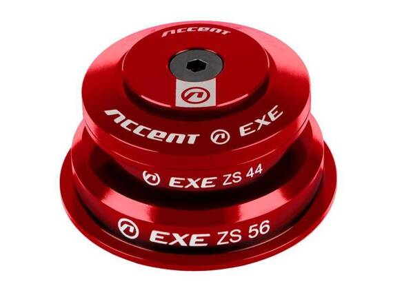 Stery pół-zintegrowane HSI-EXE Taper 1-1/8"-1.5" ZS44/ZS56 czerwone, łożyska maszynowe