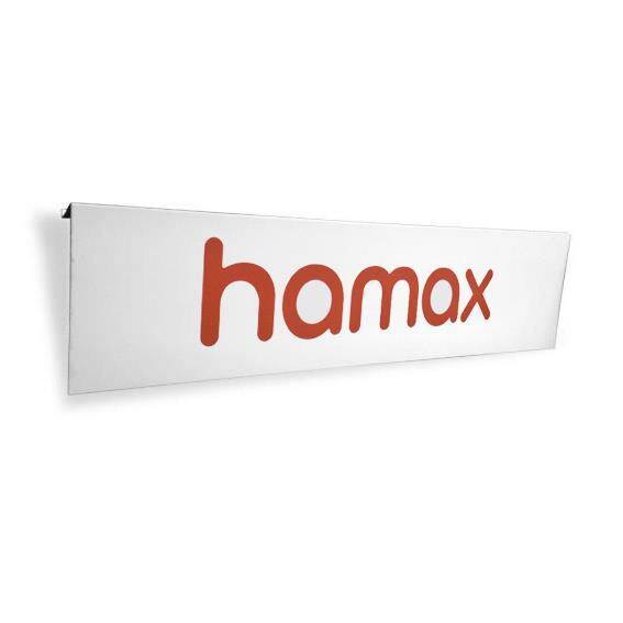 Tablica, Header z logo Hamax, na Space Wall, ekspozycja, 60x15 cm, biała