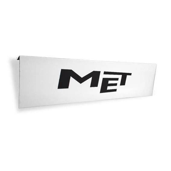 Tablica, Header z logo MET, na Space Wall, ekspozycja, 60x15 cm, biała