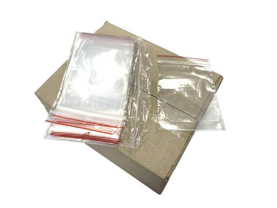 Torebka strunowa, zip bag, 70x100 mm, transparentna, 100  szt.