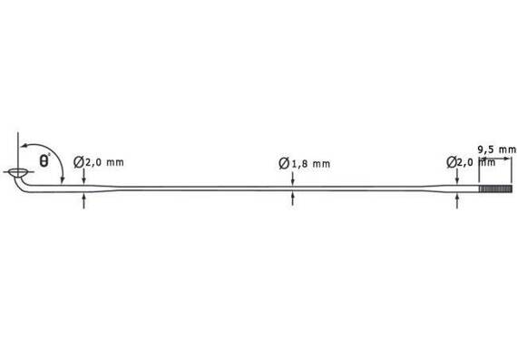 Wyprzedaż Szprycha cieniowana CnSpoke DB454  stal nierdzewna długość- 258 mm srebrna