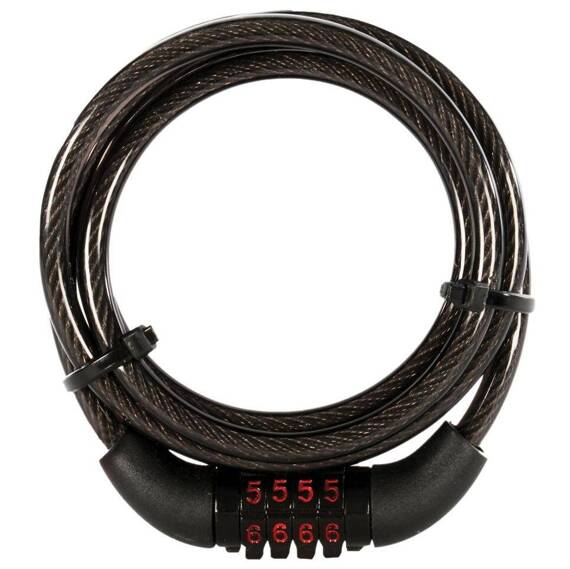 Zapięcie OXC Combi Coil Cable Lock, 6 mm x 1,5 m, linka z zamkiem na szyfr