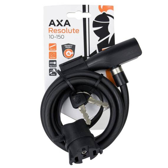 Zapięcie rowerowe AXA Resolute 10-150, 10 mm x 150 cm w kolorze czarnym z mocowaniem do ramy roweru