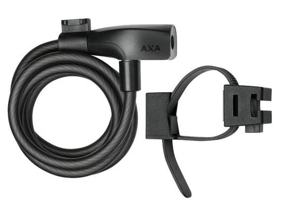 Zapięcie rowerowe AXA Resolute 8-180, 8mm x 180 cm w kolorze czarnym z mocowaniem do ramy roweru