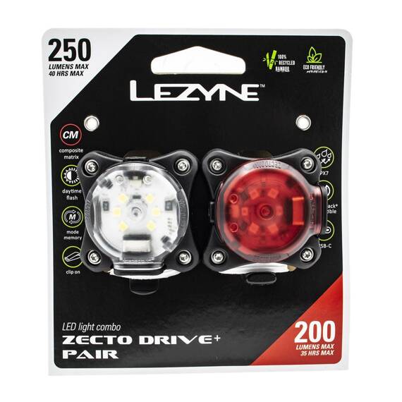 Zestaw lampek Lezyne Zecto Drive 250+, Zecto Drive 200+, 250 lm, 200 lm