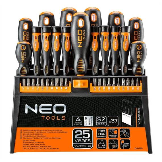 Zestaw wkrętaków i końcówek Neo Tools 37 elementów 