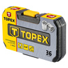 Zestaw kluczy nasadowych Topex, grzechotka 1/4", zestaw 36 szt.